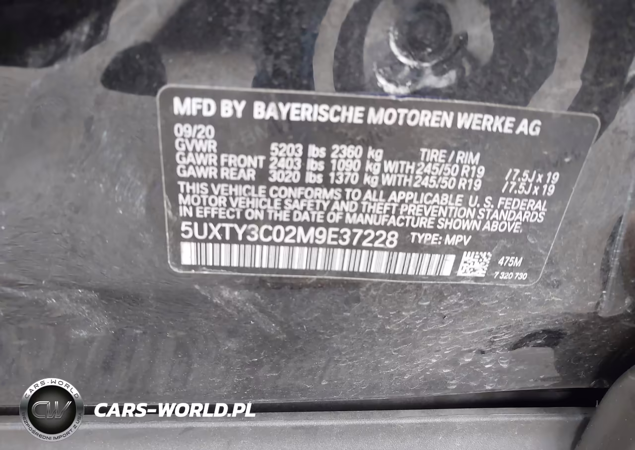 2021 BMW X3 Sdrive30I VIN:5UXTY3C02M9E37228 - 9