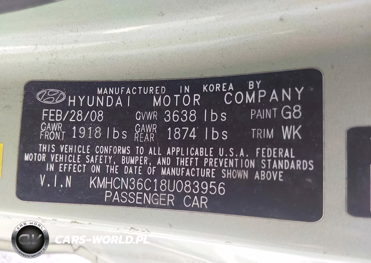 2008 Hyundai Accent Se VIN:KMHCN36C18U083956 - 9
