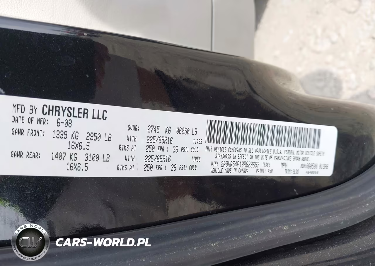 2008 Chrysler Town & Country Touring VIN:2A8HR54P18R829697 - 9