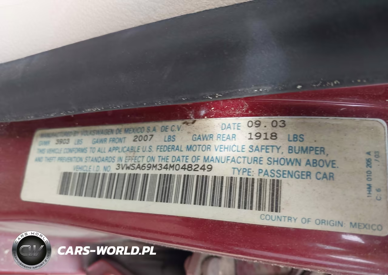 2004 Volkswagen Jetta Gls 2.0L VIN:3VWSA69M34M048249 - 9