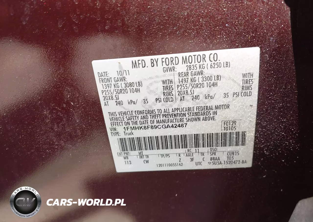2012 Ford Explorer Limited VIN:1FMHK8F89CGA42487 - 9