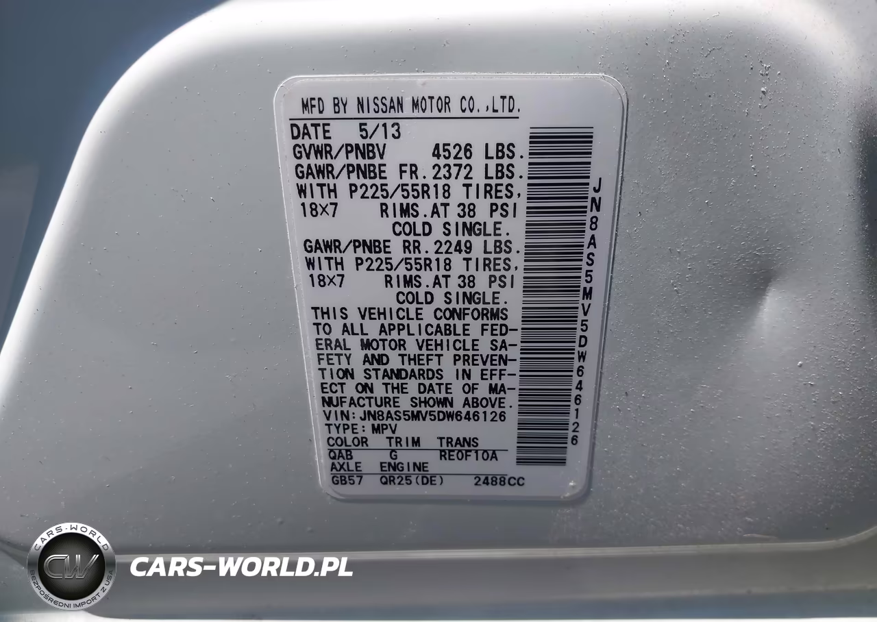 2013 Nissan Rogue Sv W-Sl Pkg VIN:JN8AS5MV5DW646126 - 9