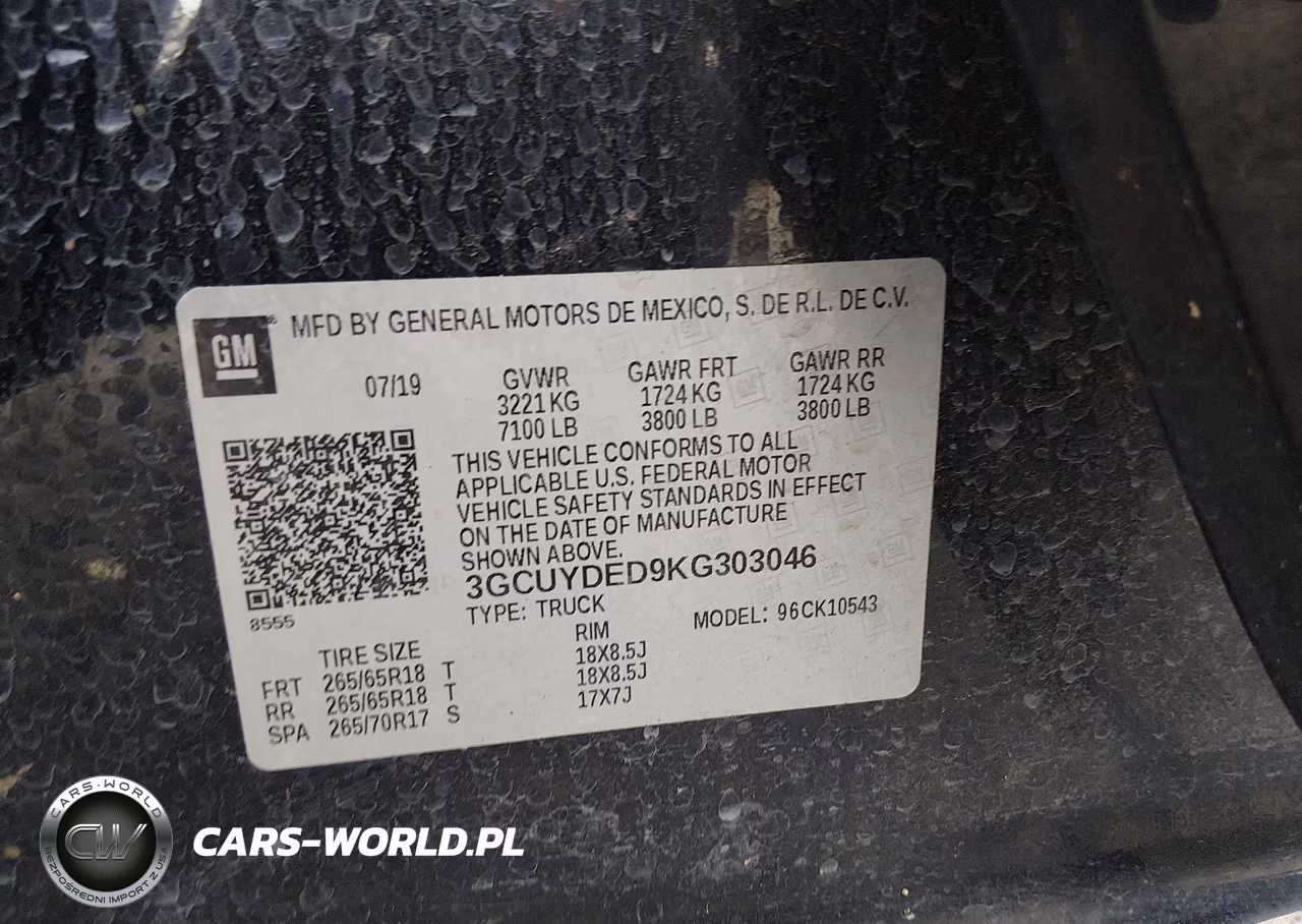 2019 Chevrolet Silverado 1500 Lt VIN:3GCUYDED9KG303046 - 9