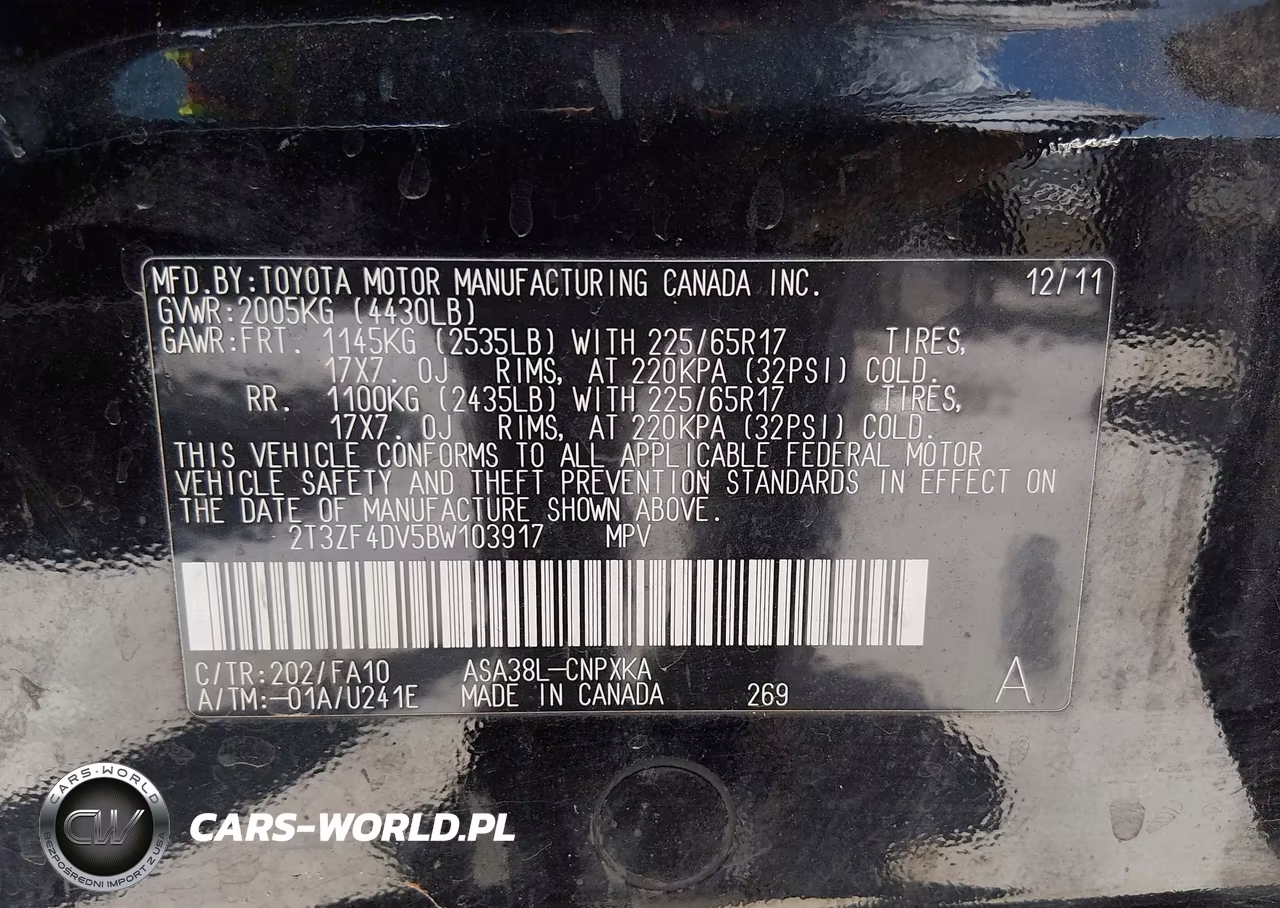 2011 Toyota Rav4 VIN:2T3ZF4DV5BW103917 - 9