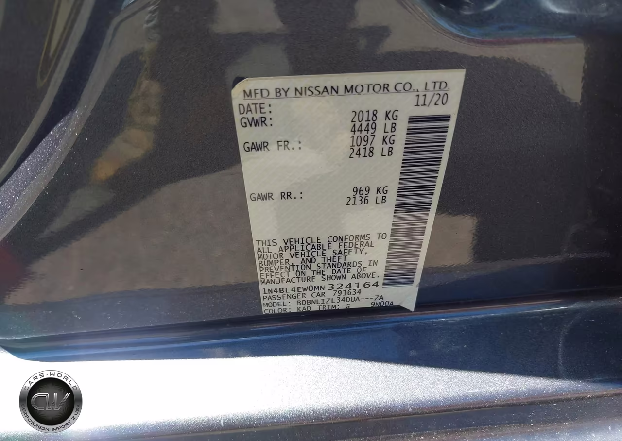 2021 Nissan Altima Sl Intelligent Awd VIN:1N4BL4EW0MN324164 - 9