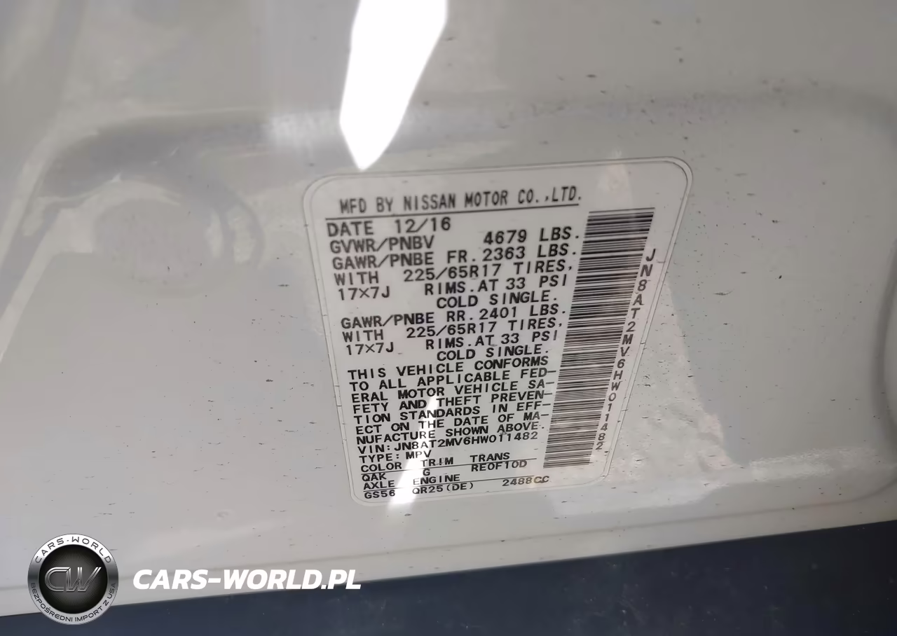 2017 Nissan Rogue S VIN:JN8AT2MV6HW011482 - 9