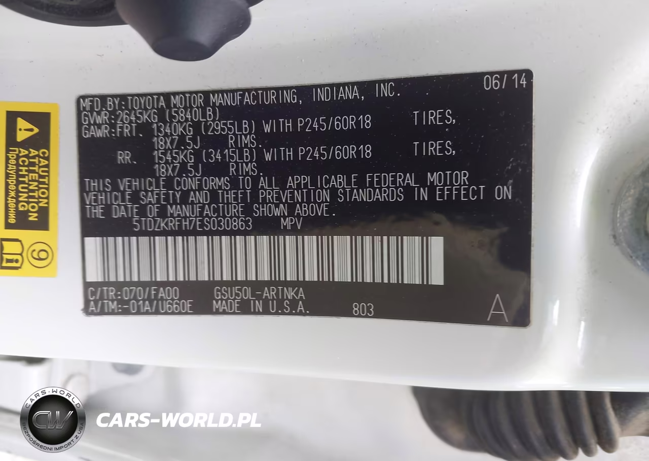 2014 Toyota Highlander Le Plus V6 VIN:5TDZKRFH7ES030863 - 9