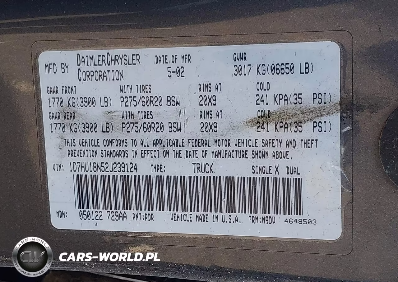 2002 Dodge Ram 1500 St VIN:1D7HU18N52J239124 - 9