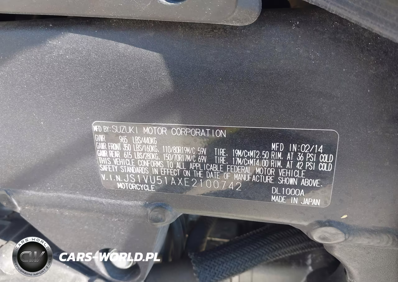 2014 Suzuki Dl1000 VIN:JS1VU51AXE2100742 - 10