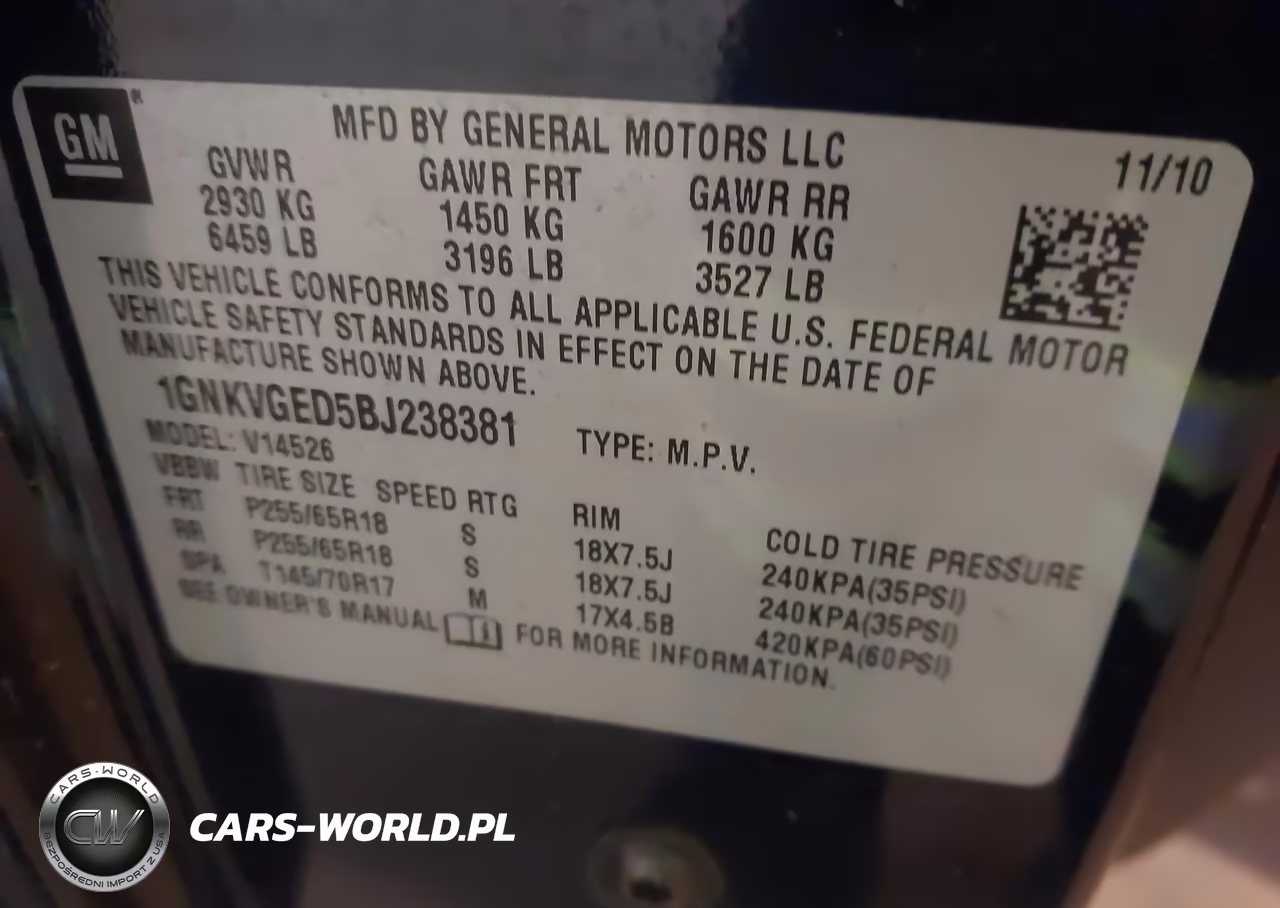 2011 Chevrolet Traverse 1Lt VIN:1GNKVGED5BJ238381 - 9