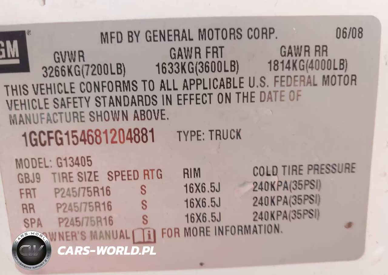 2008 Chevrolet Express Work Van VIN:1GCFG154681204881 - 9