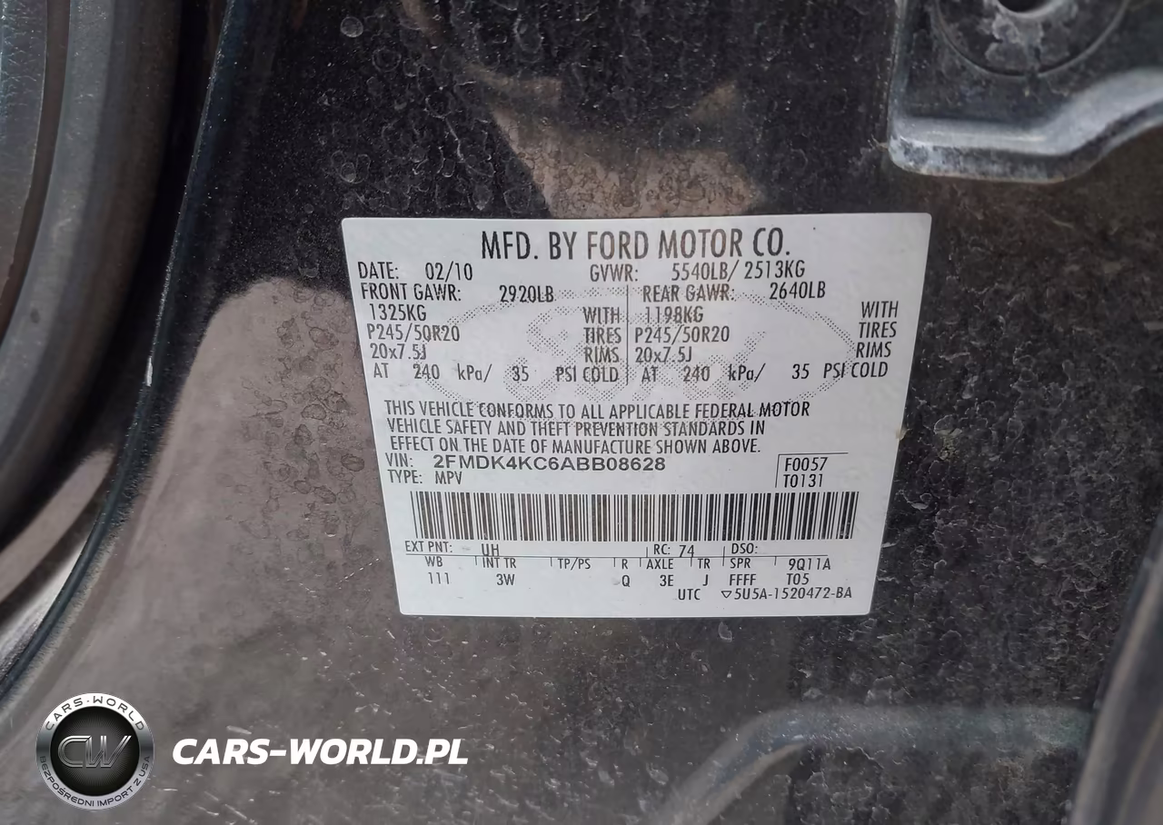2010 Ford Edge Limited VIN:2FMDK4KC6ABB08628 - 9