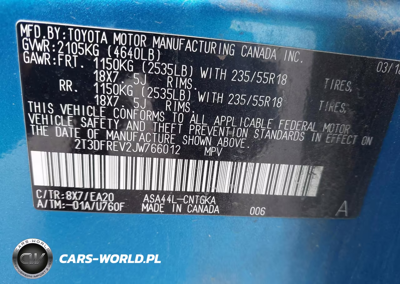2018 Toyota Rav4 Limited VIN:2T3DFREV2JW766012 - 9