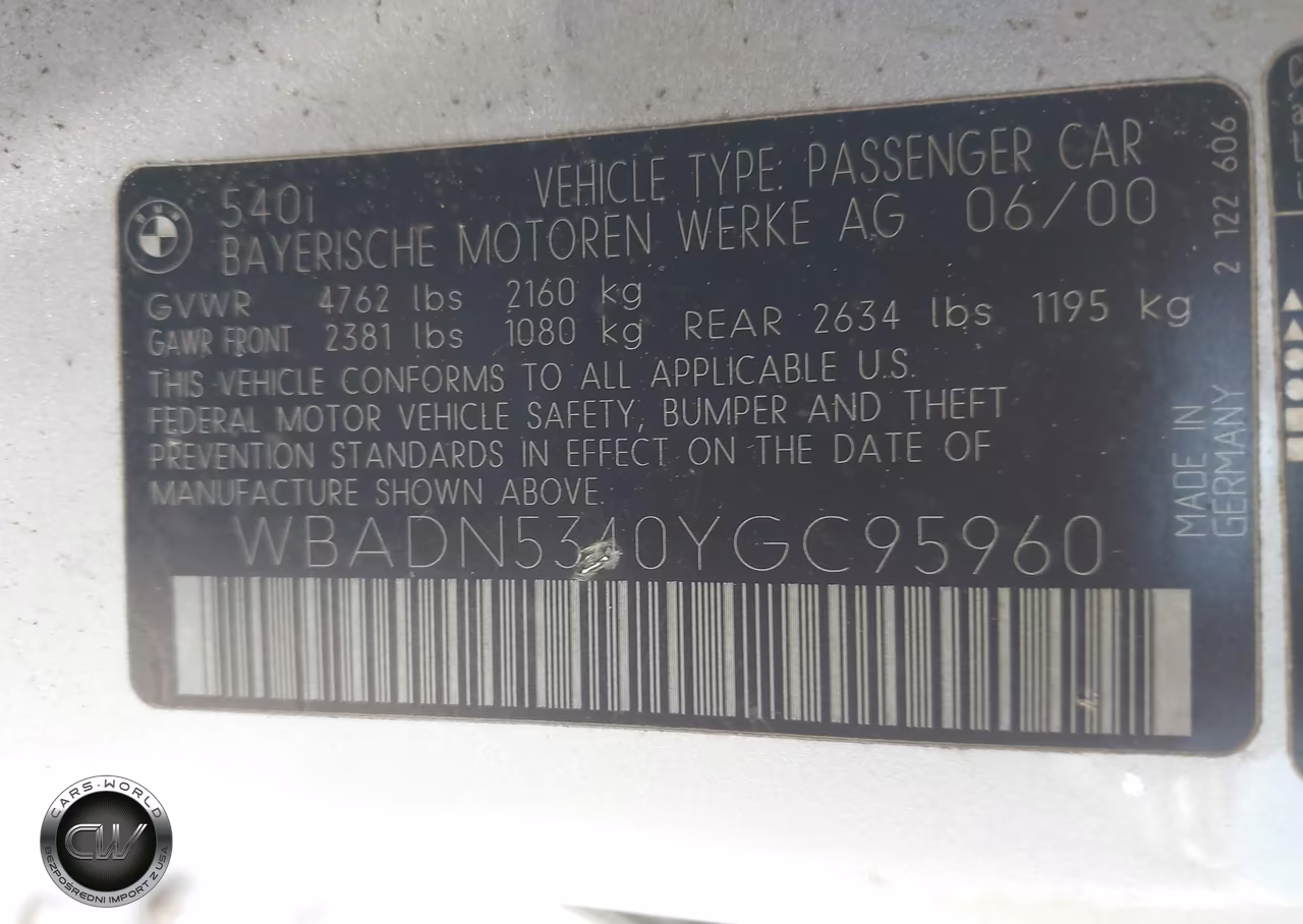2000 BMW 540I VIN:WBADN5340YGC95960 - 9