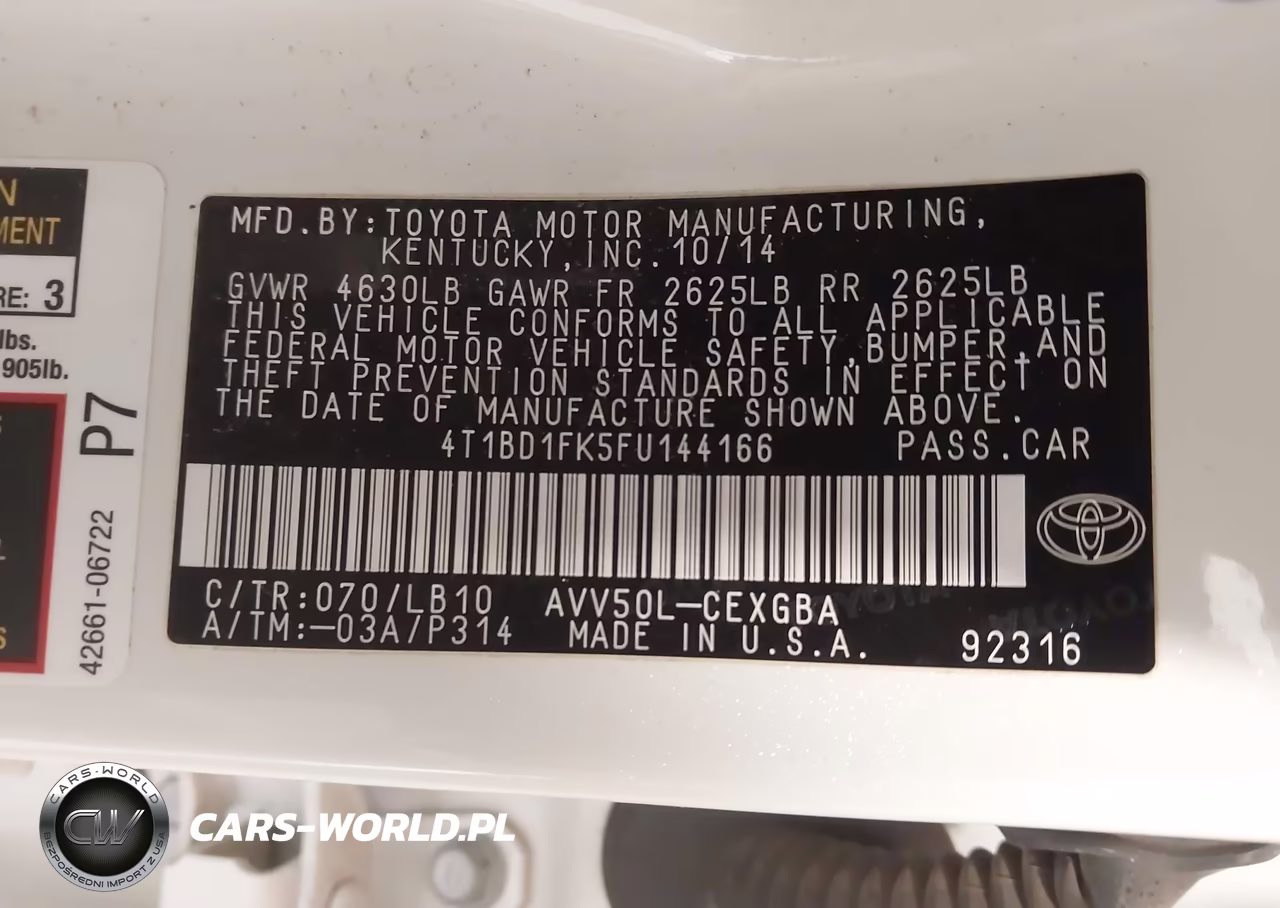 2015 Toyota Camry Hybrid Xle VIN:4T1BD1FK5FU144166 - 9