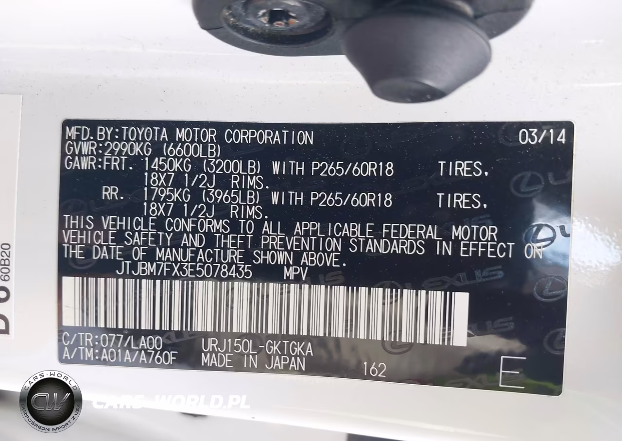 2014 Lexus Gx 460 VIN:JTJBM7FX3E5078435 - 9