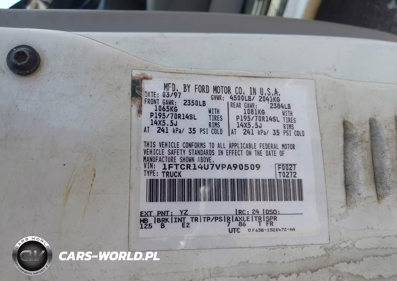 1997 Ford Ranger Splash-Xl-Xlt VIN:1FTCR14U7VPA90509 - 9