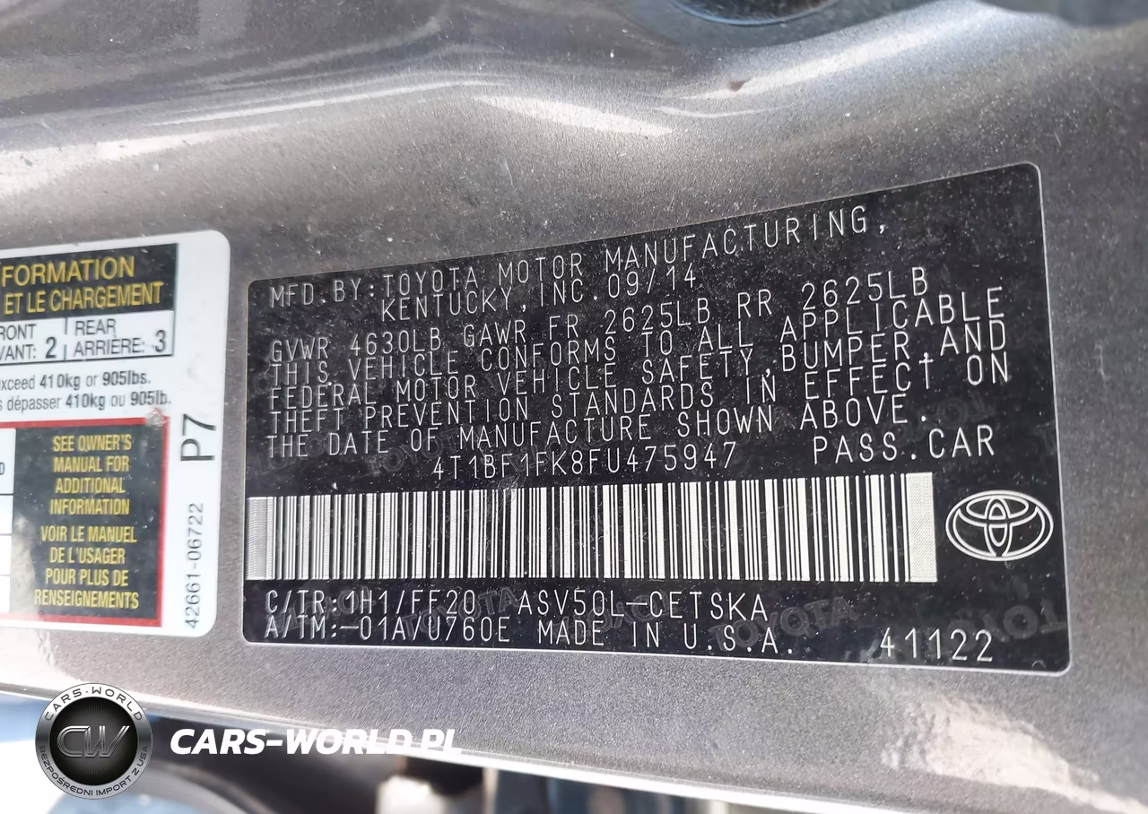 2015 Toyota Camry Se VIN:4T1BF1FK8FU475947 - 9