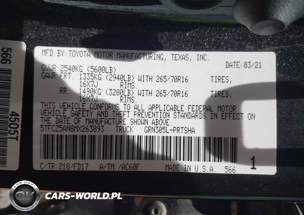 2021 Toyota Tacoma Trd Off-Road VIN:5TFCZ5AN8MX263893 - 9