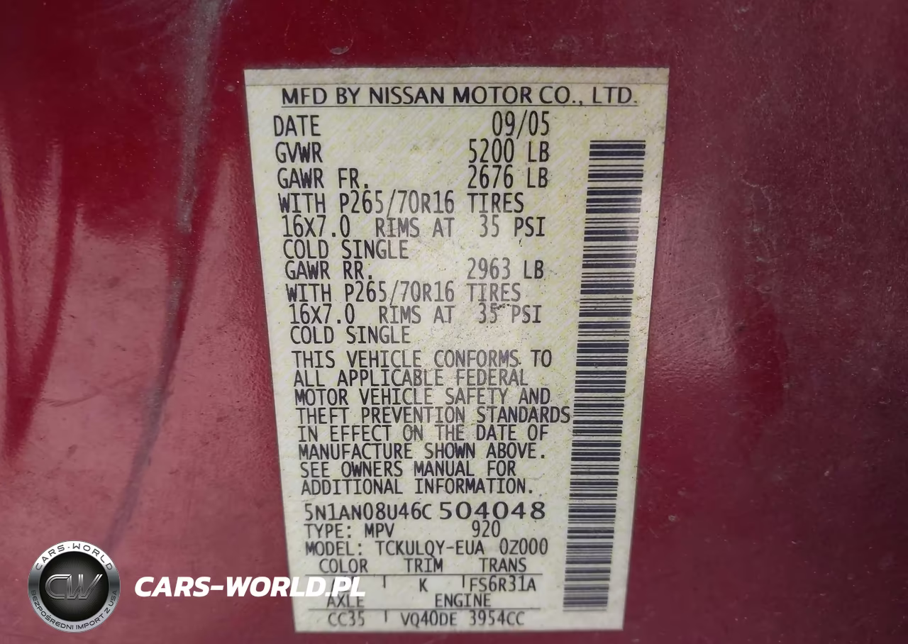 2006 Nissan Xterra X VIN:5N1AN08U46C504048 - 9