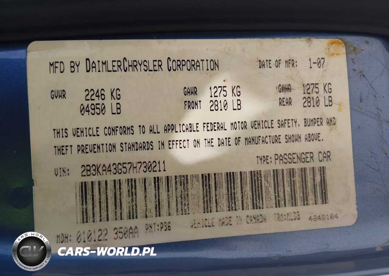 2007 Dodge Charger VIN:2B3KA43G57H730211 - 9