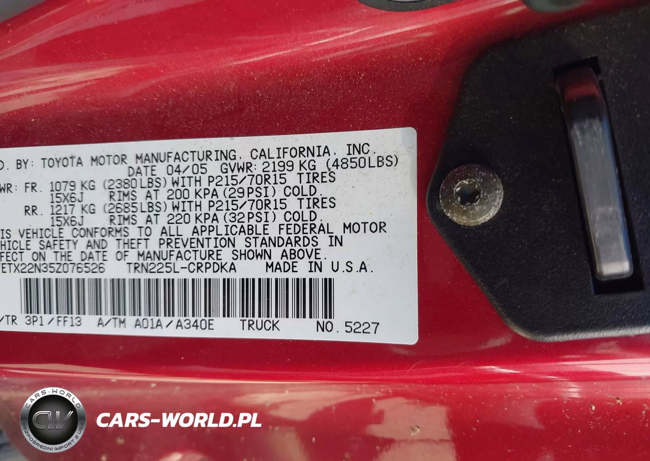 2005 Toyota Tacoma VIN:5TETX22N35Z076526 - 9