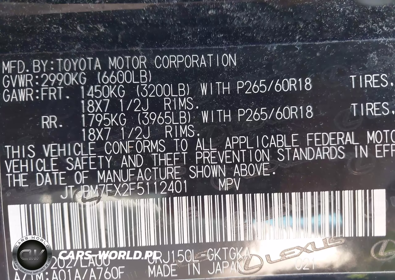 2015 Lexus Gx 460 VIN:JTJBM7FX2F5112401 - 9
