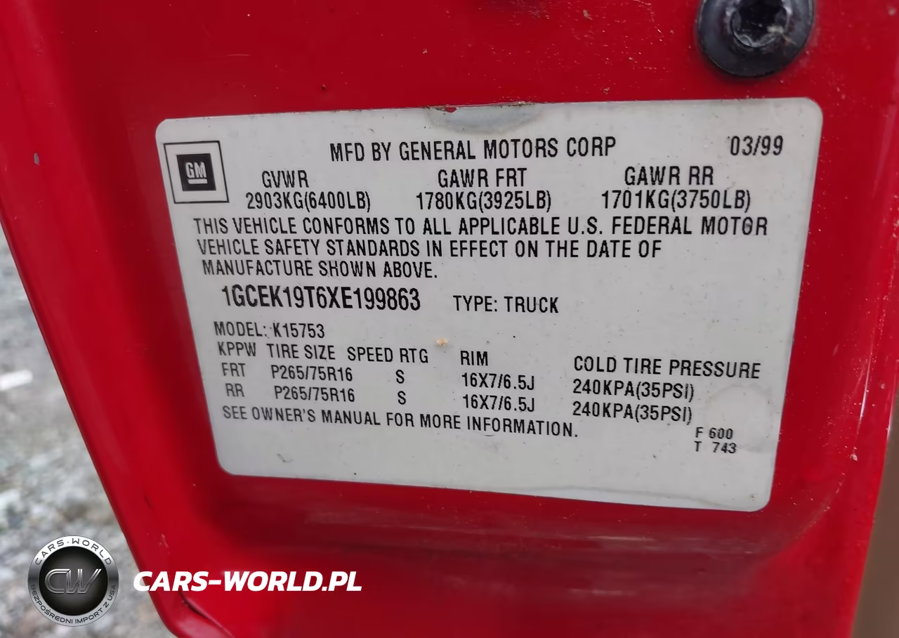 1999 Chevrolet Silverado 1500 Lt VIN:1GCEK19T6XE199863 - 9