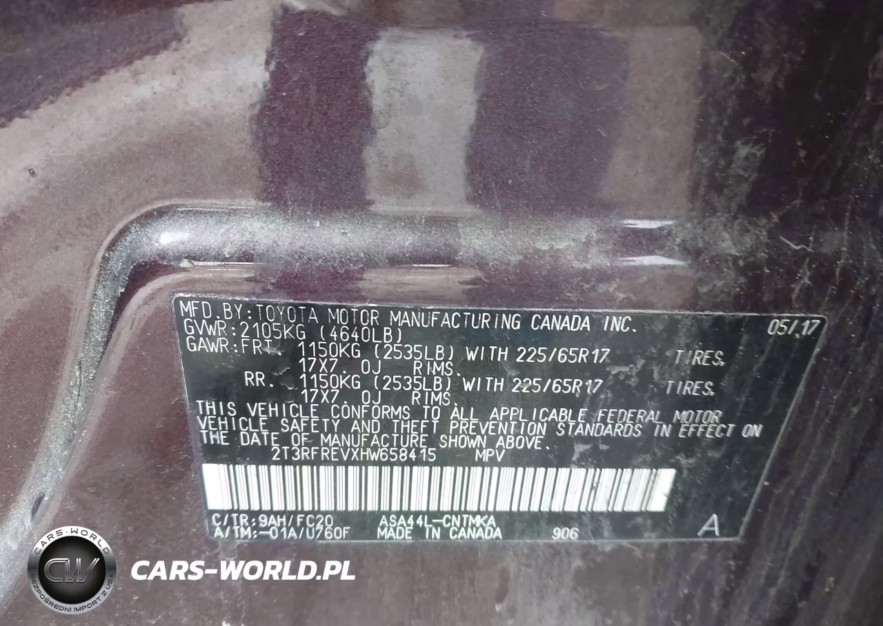 2017 Toyota Rav4 Xle VIN:2T3RFREVXHW658415 - 9