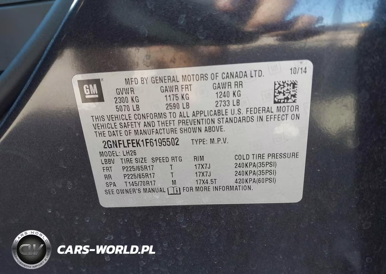 2015 Chevrolet Equinox 1Lt VIN:2GNFLFEK1F6195502 - 9