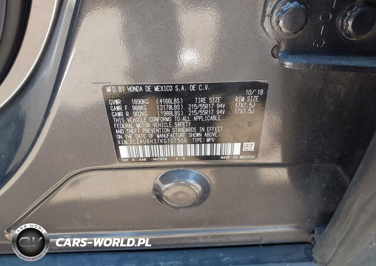 2019 Honda Hr-V Lx VIN:3CZRU6H37KG707506 - 9