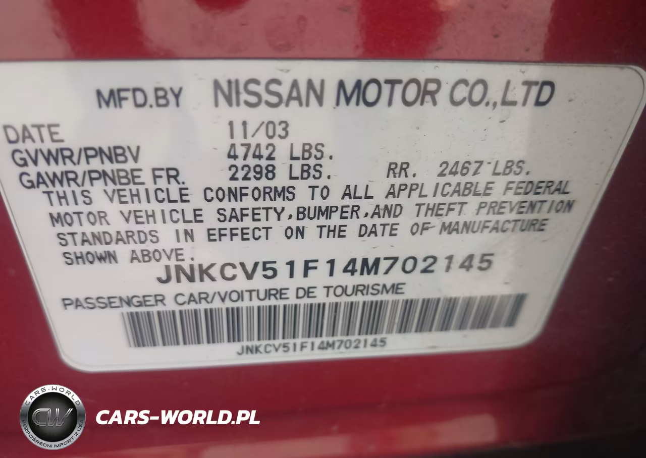 2004 Infiniti G35X VIN:JNKCV51F14M702145 - 9