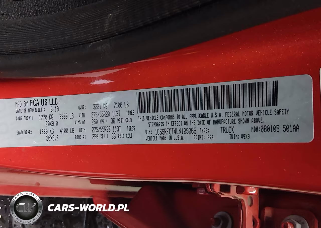 2020 Ram 1500 Tradesman 4X4 6'4 Box VIN:1C6SRFCT4LN109065 - 9
