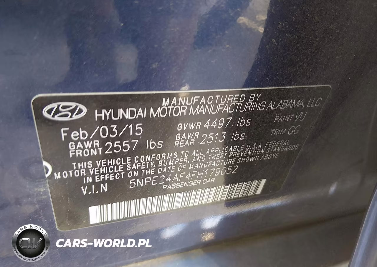 2015 Hyundai Sonata Se VIN:5NPE24AF4FH179052 - 9