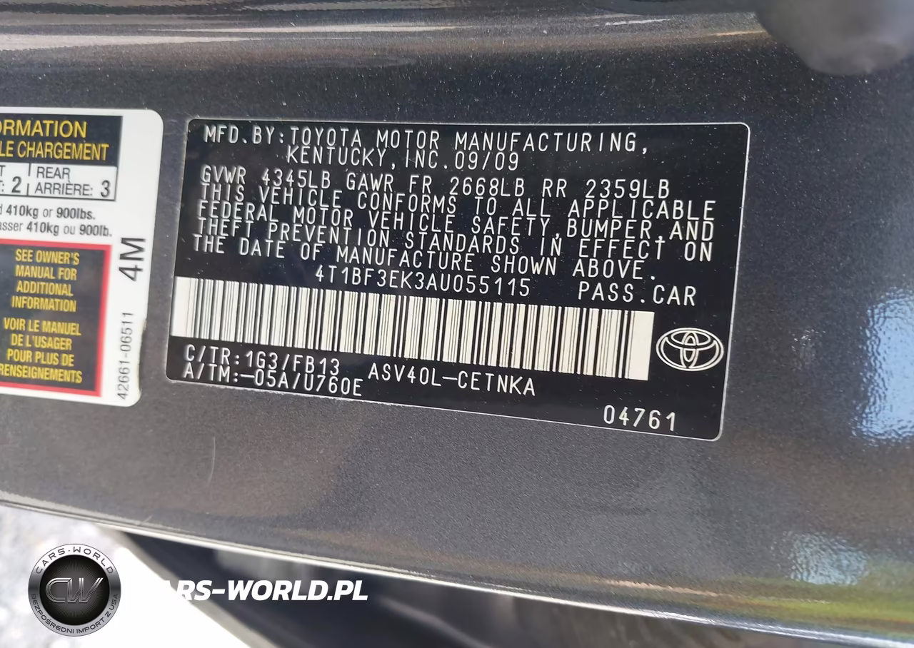2010 Toyota Camry Se-Le-Xle VIN:4T1BF3EK3AU055115 - 9