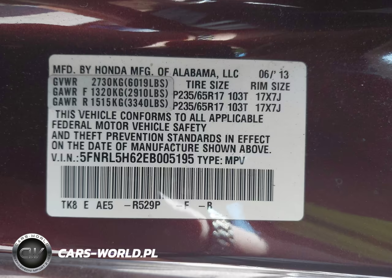 2014 Honda Odyssey Ex-L VIN:5FNRL5H62EB005195 - 9