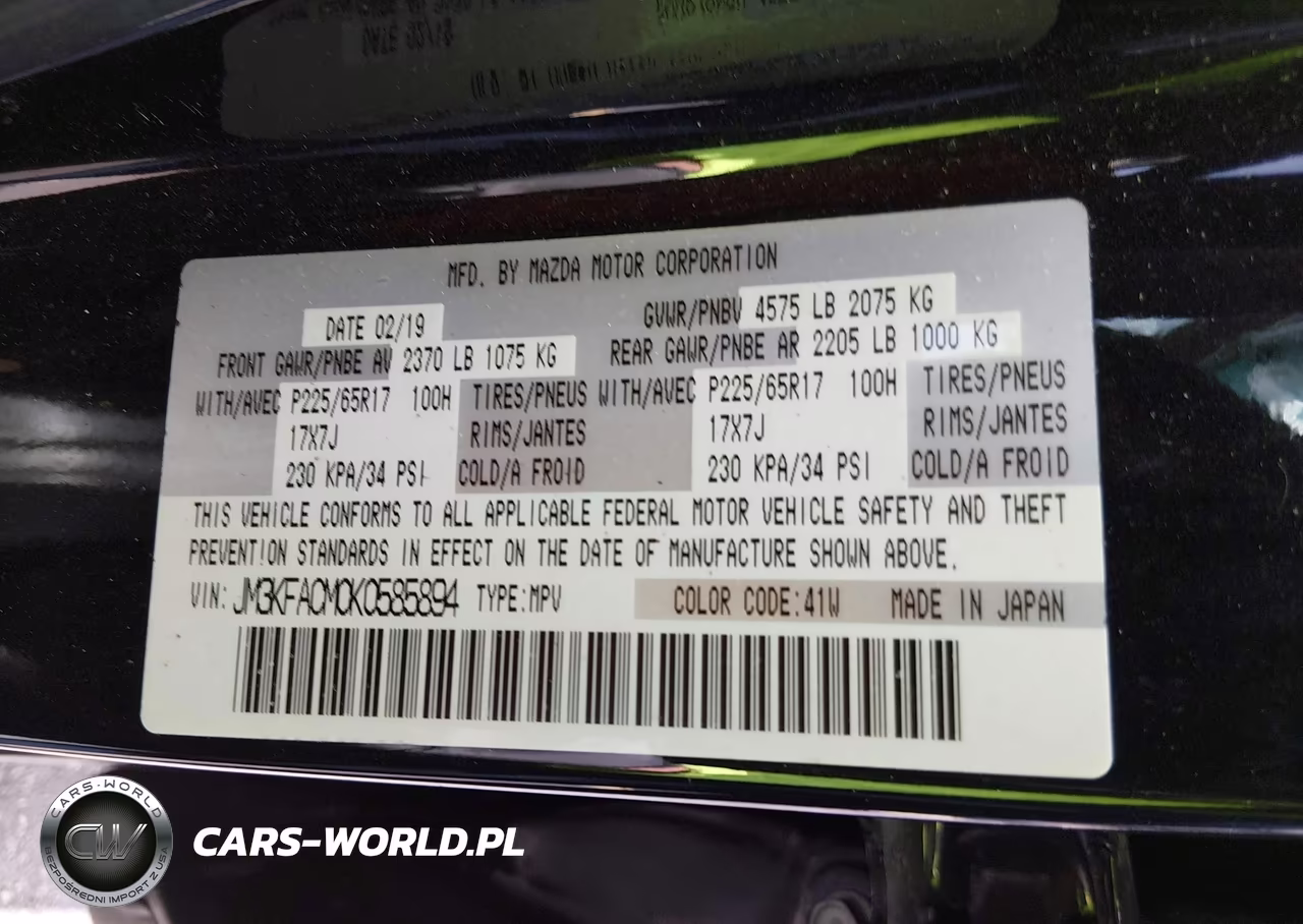 2019 Mazda Cx-5 Touring VIN:JM3KFACM0K0585894 - 9