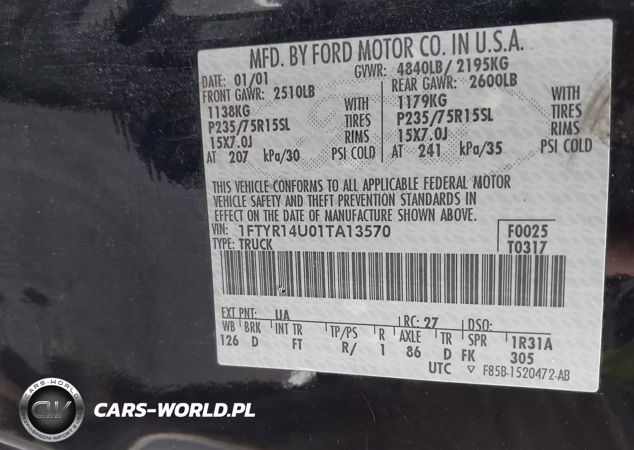 2001 Ford Ranger Edge-Xl-Xlt VIN:1FTYR14U01TA13570 - 9