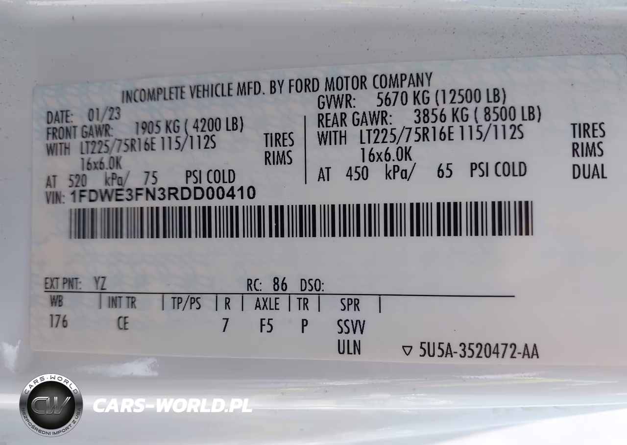 2024 Ford E-350 Cutaway VIN:1FDWE3FN3RDD00410 - 8