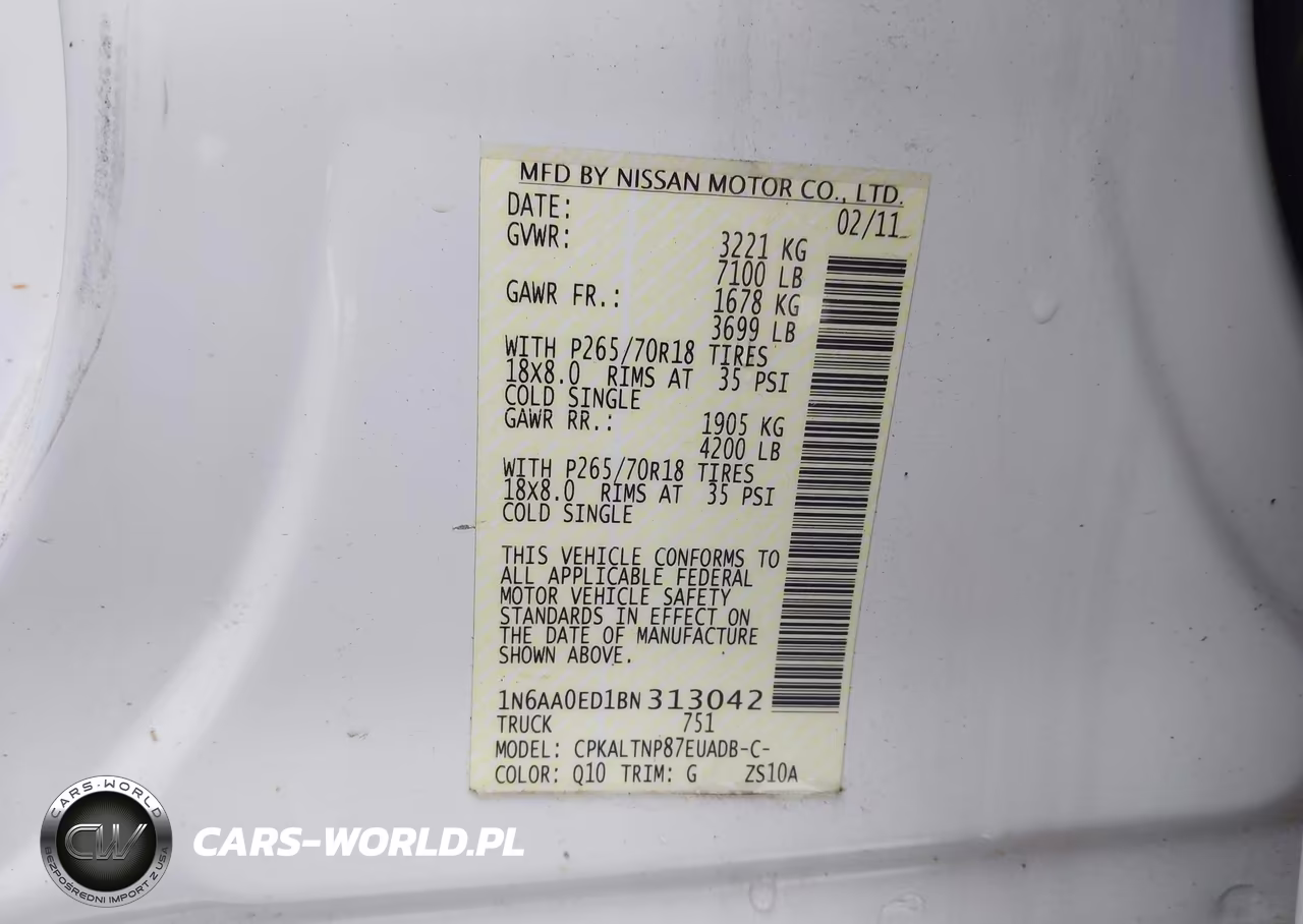 2011 Nissan Titan Sv VIN:1N6AA0ED1BN313042 - 9