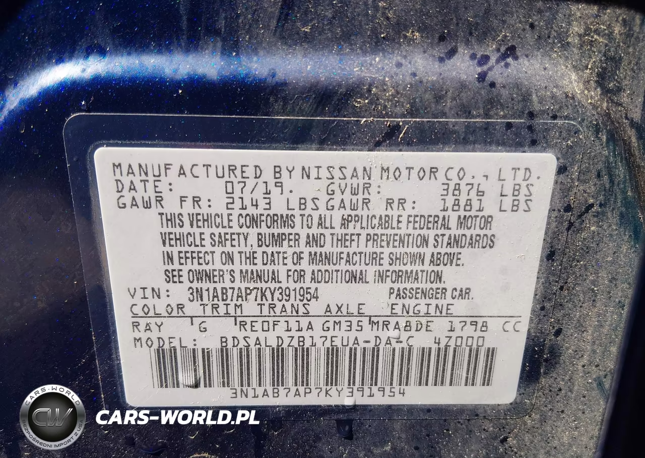 2019 Nissan Sentra Sv VIN:3N1AB7AP7KY391954 - 9