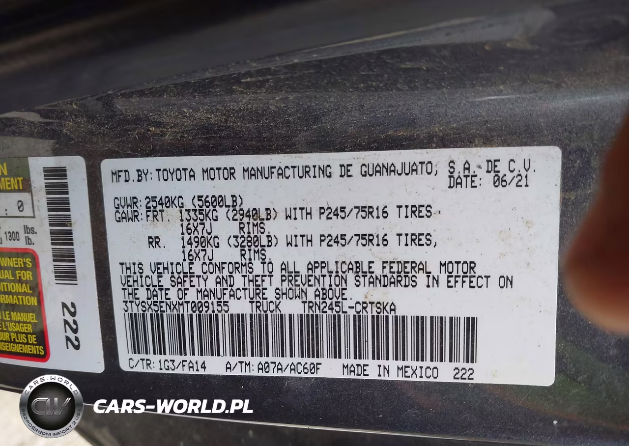 2021 Toyota Tacoma Sr VIN:3TYSX5ENXMT009155 - 9