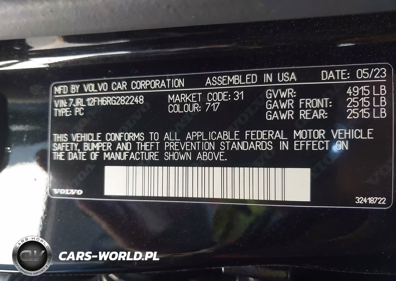 2024 Volvo S60 B5 Plus Black Edition VIN:7JRL12FH6RG282248 - 9