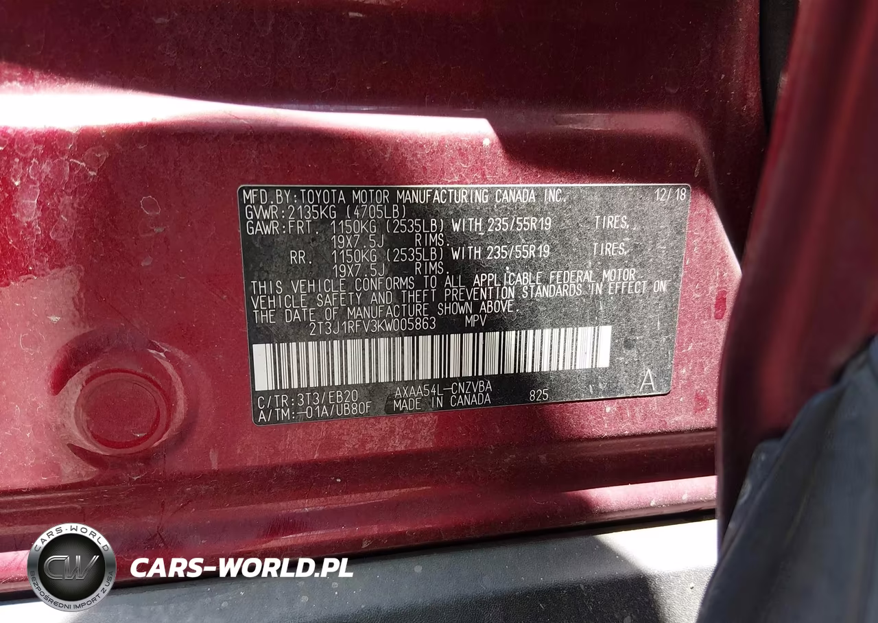 2019 Toyota Rav4 Adventure VIN:2T3J1RFV3KW005863 - 9