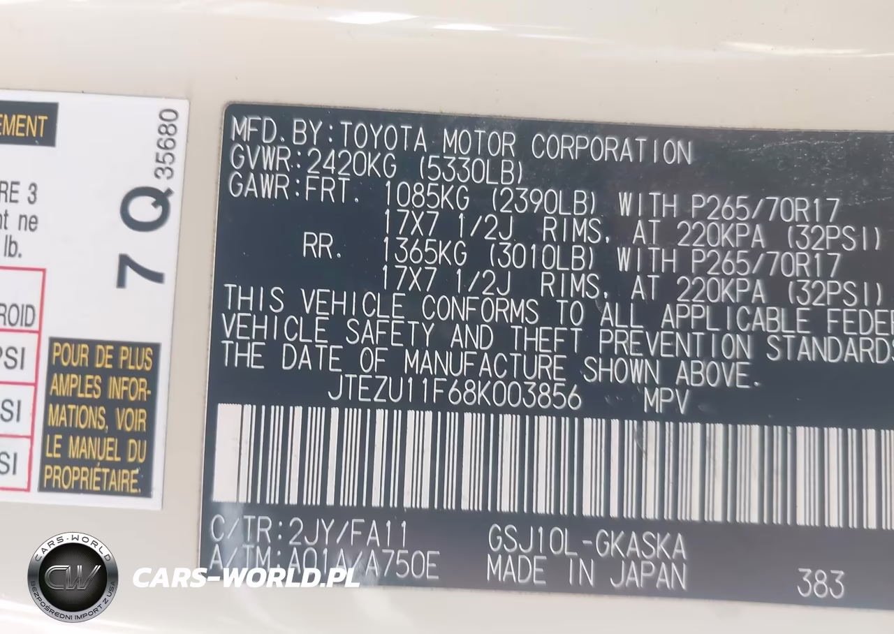 2008 Toyota Fj Cruiser VIN:JTEZU11F68K003856 - 9