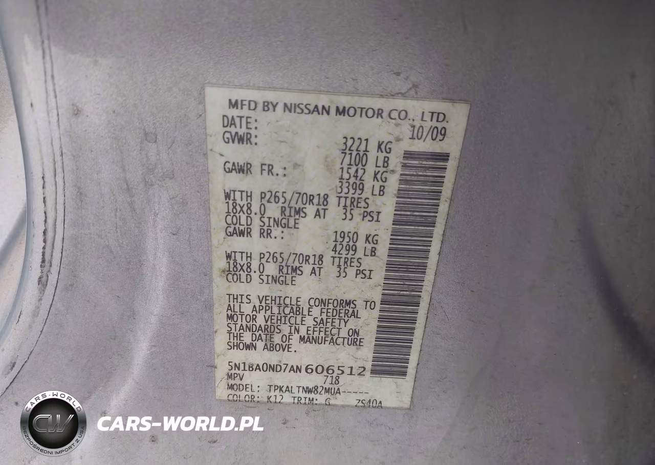 2010 Nissan Armada Se VIN:5N1BA0ND7AN606512 - 9