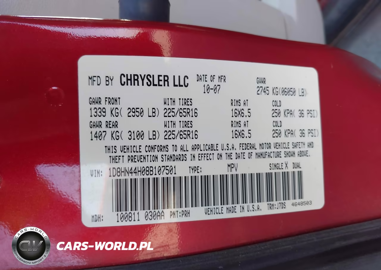 2008 Dodge Grand Caravan Se VIN:1D8HN44H08B107501 - 9