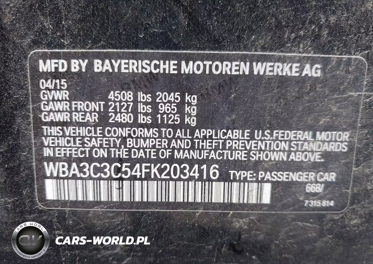 2015 BMW 320I xDrive VIN:WBA3C3C54FK203416 - 9
