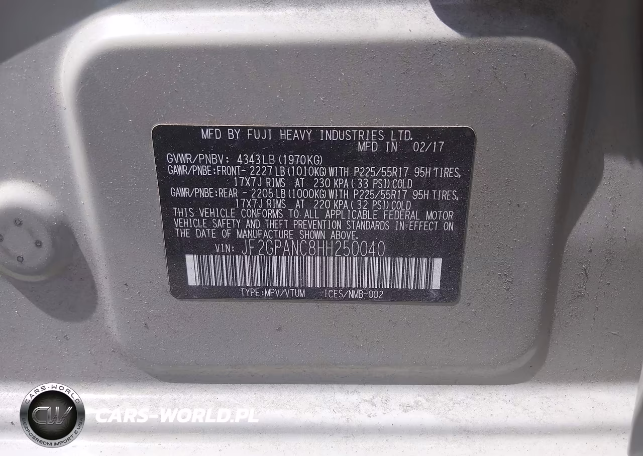 2017 Subaru Crosstrek 2.0I Limited VIN:JF2GPANC8HH250040 - 9