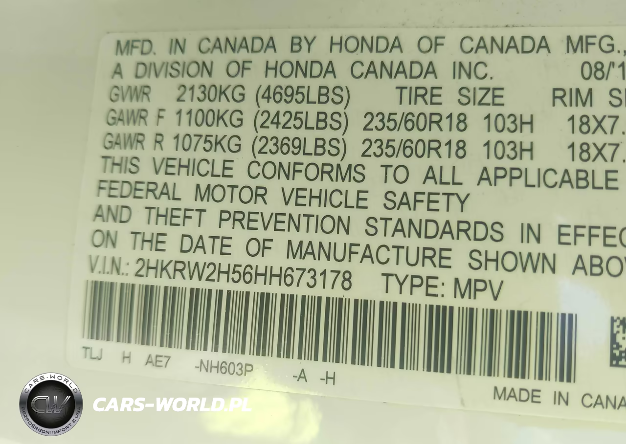 2017 Honda Cr-V Ex VIN:2HKRW2H56HH673178 - 9